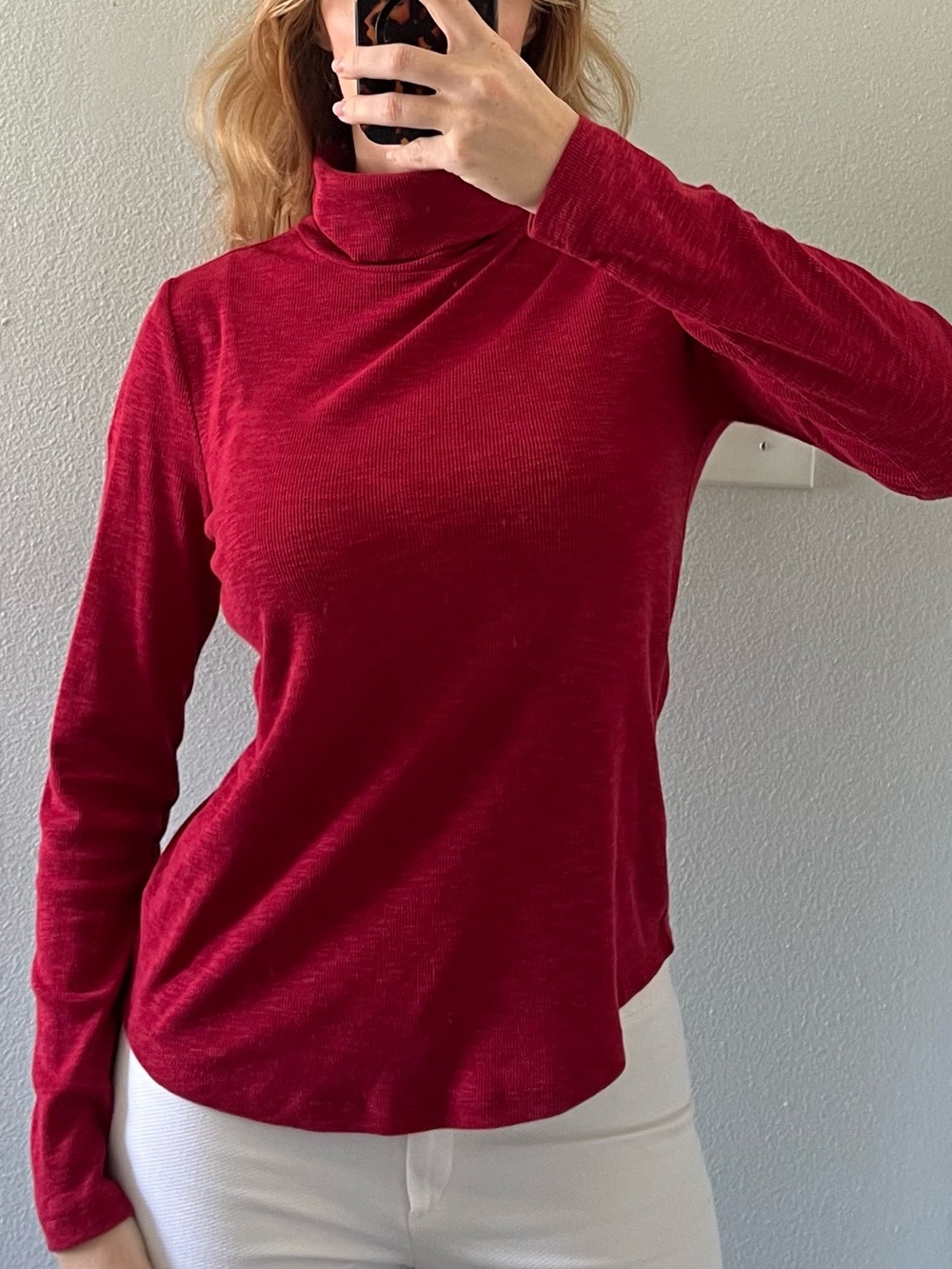 Red heather turtleneck